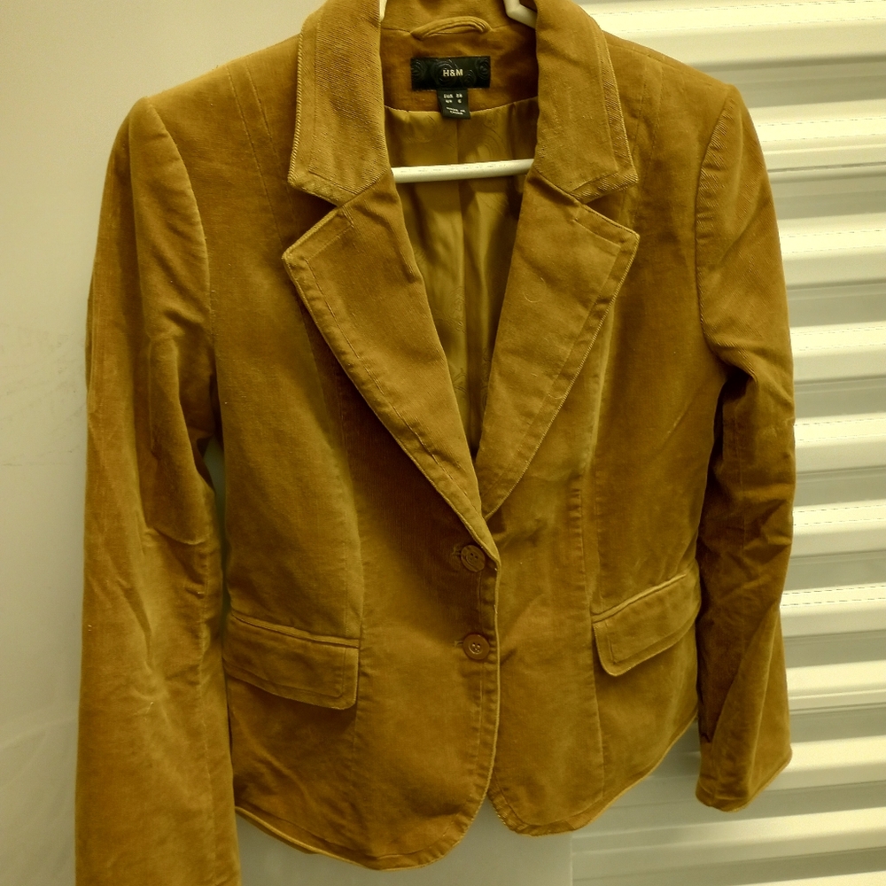 H&M light brown corduroy blazer/jacket